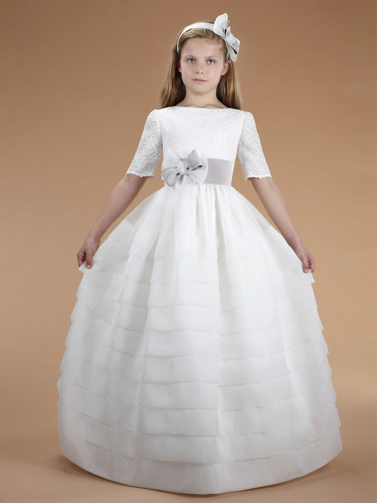 Holy Communion Spanish Gown Design - LDF220 (Dress Sash is Ivory - not ...