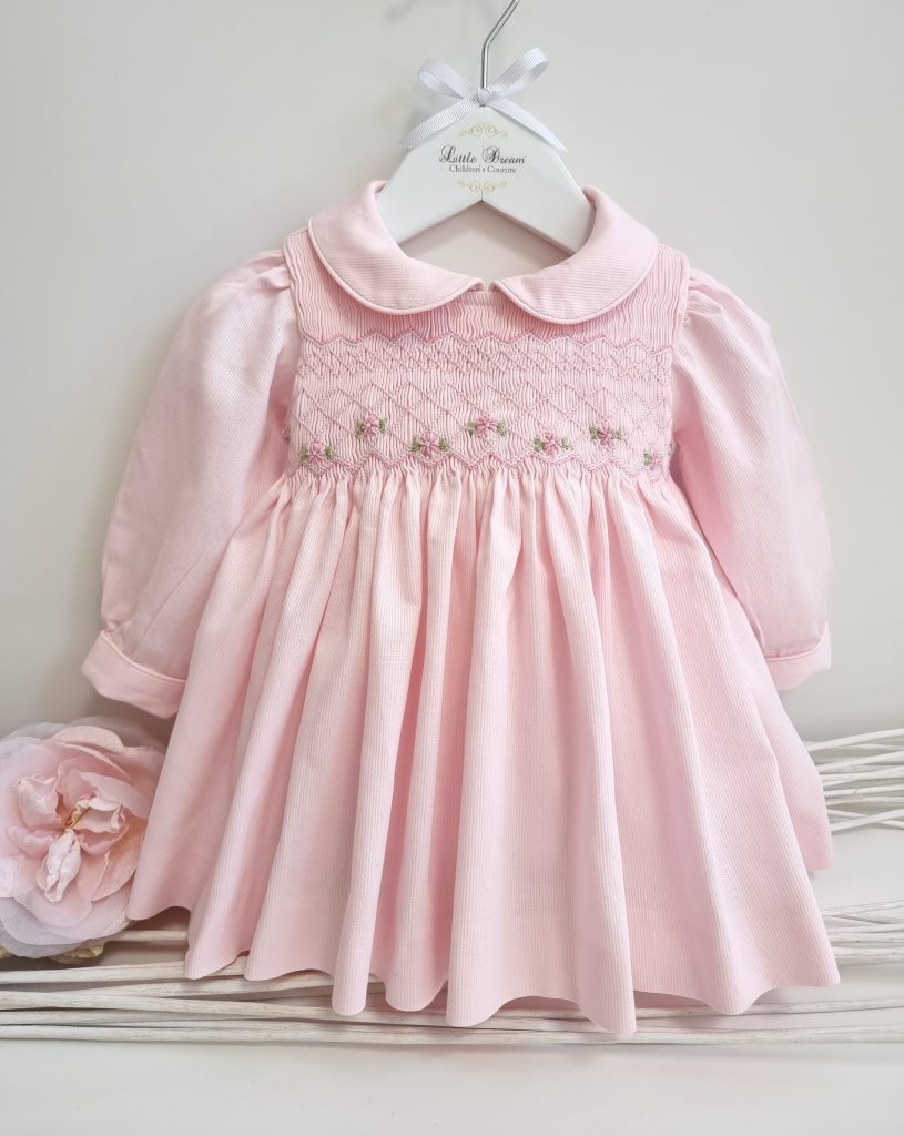 Soft Pink Marguerite Smock Long Sleeve Dress - Main Image