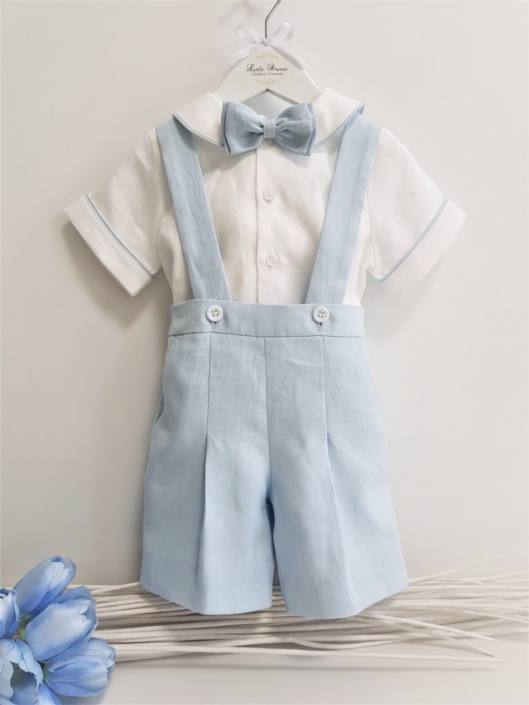 Tomi Baby Blue Boys Linen 3pc Set – Little Dream - Main Image