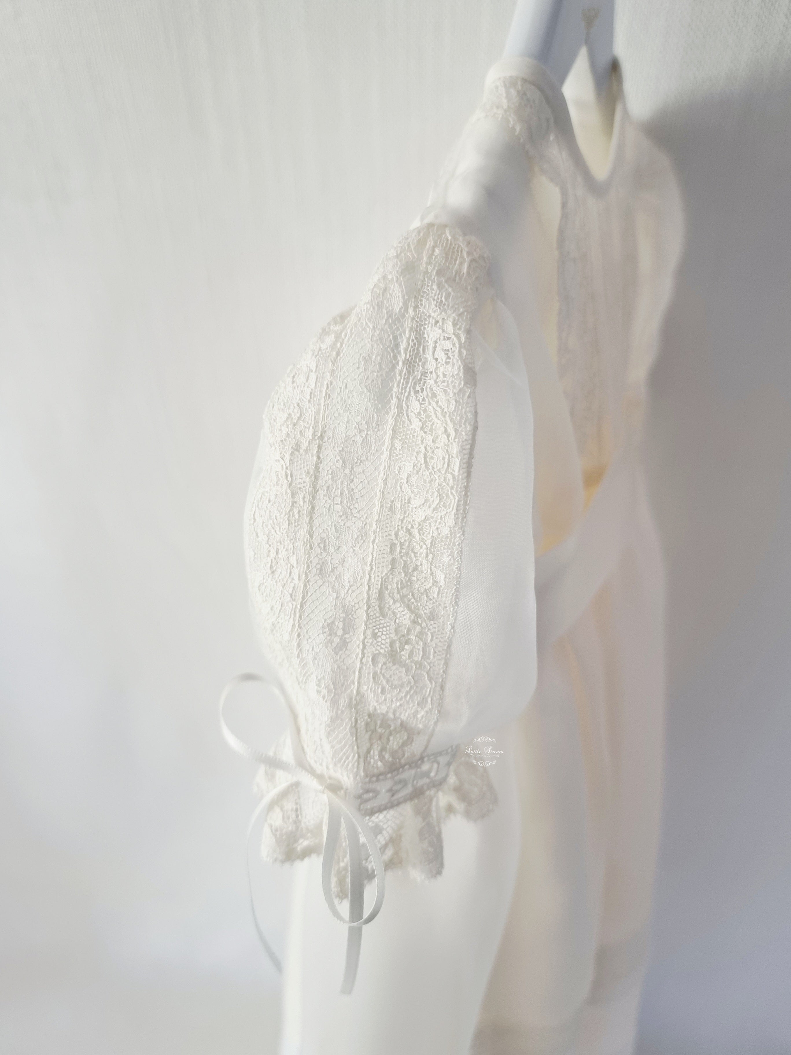 VALENCIA IVORY 2pc Baptism Christening Unisex Gown and Bonnet