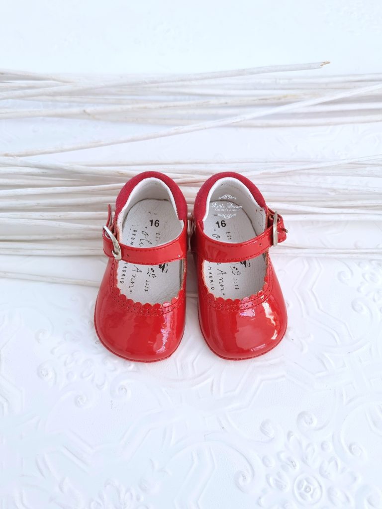 Red Patent Leather Mary Jane Baby Girl Booties Shoes