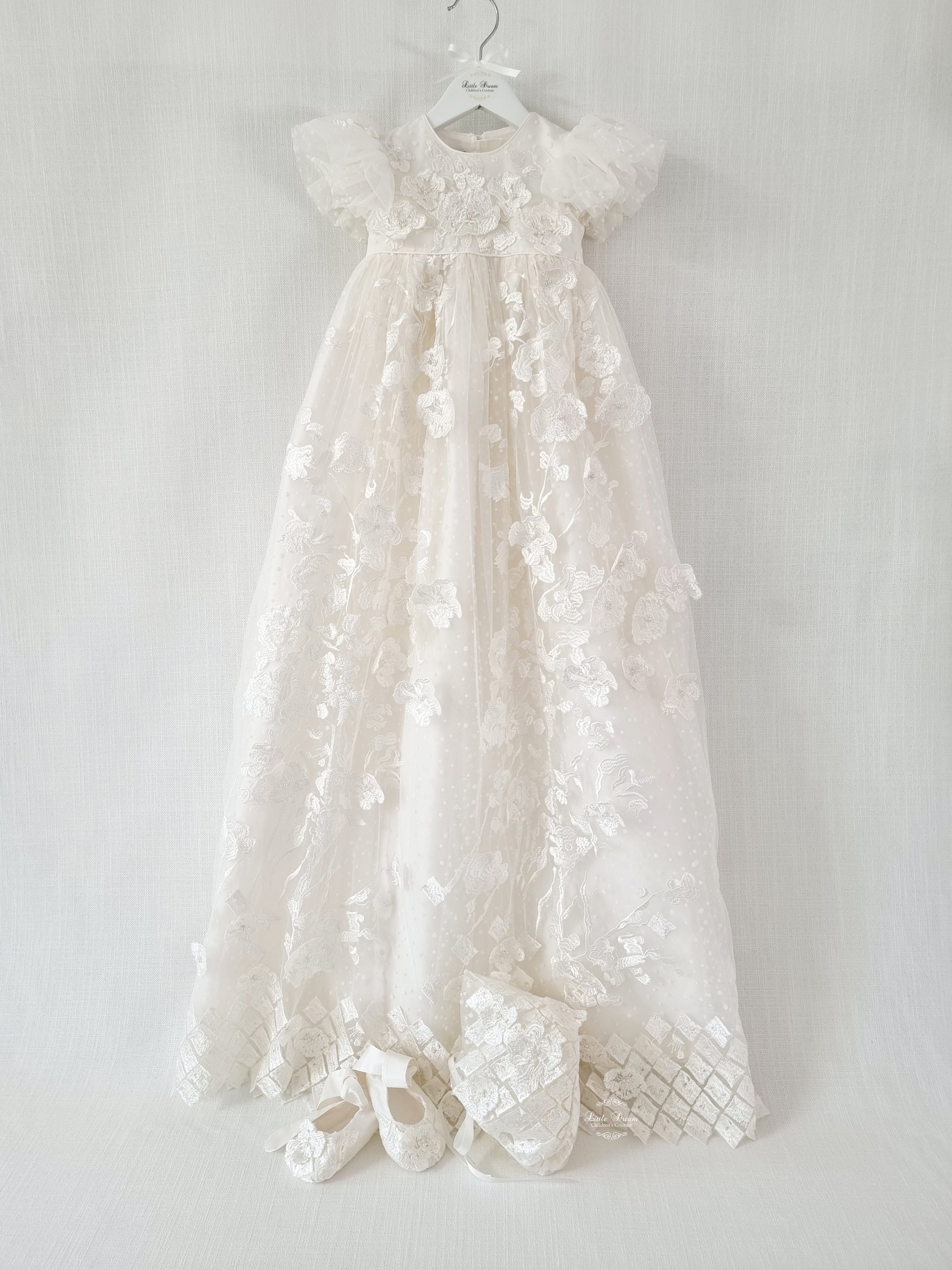 LILLYPAD IVORY 3pc Christening Gown - Main Image