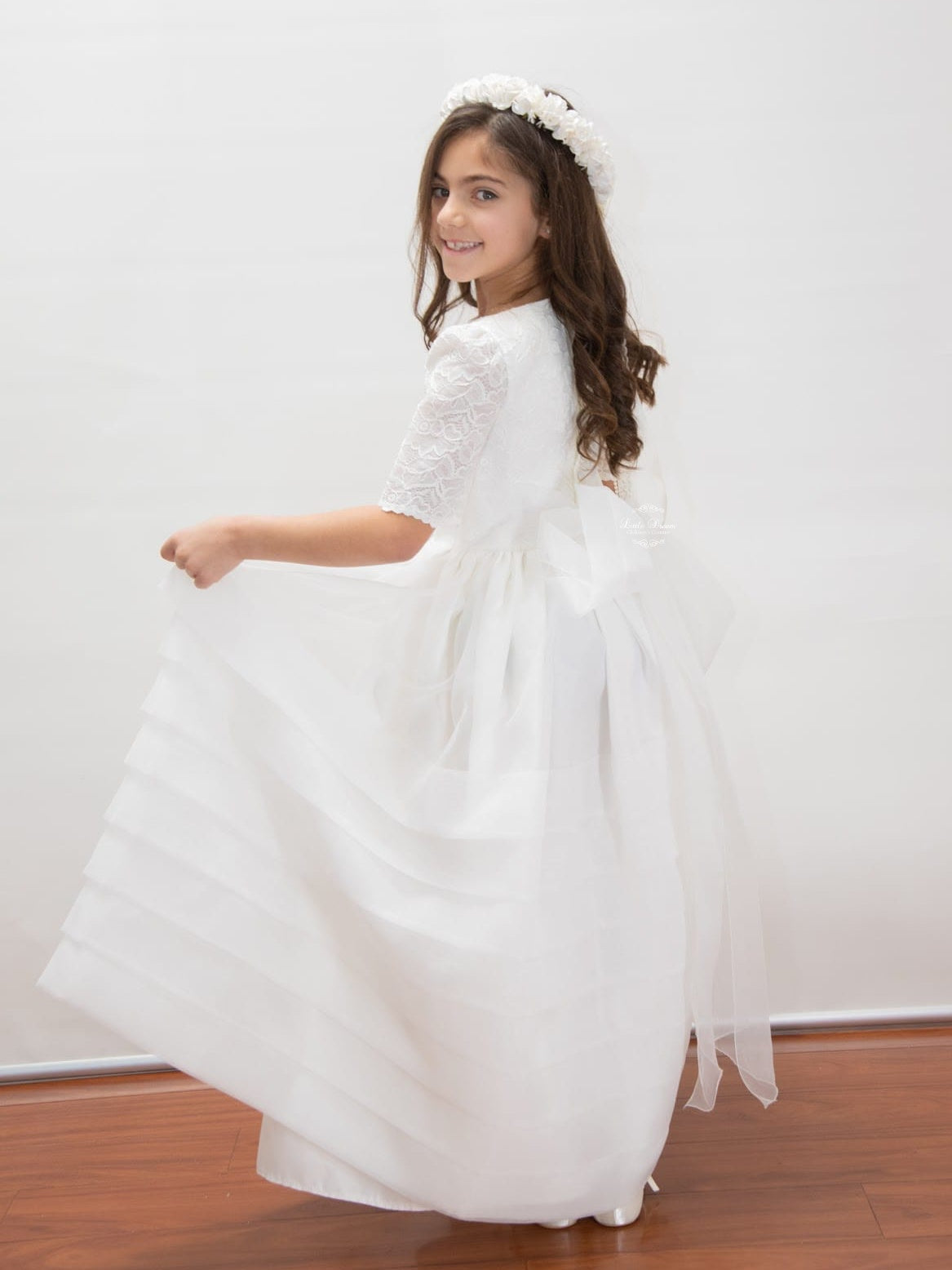 Holy Communion Spanish Gown Design - LDF220 (Dress Sash is Ivory - not ...